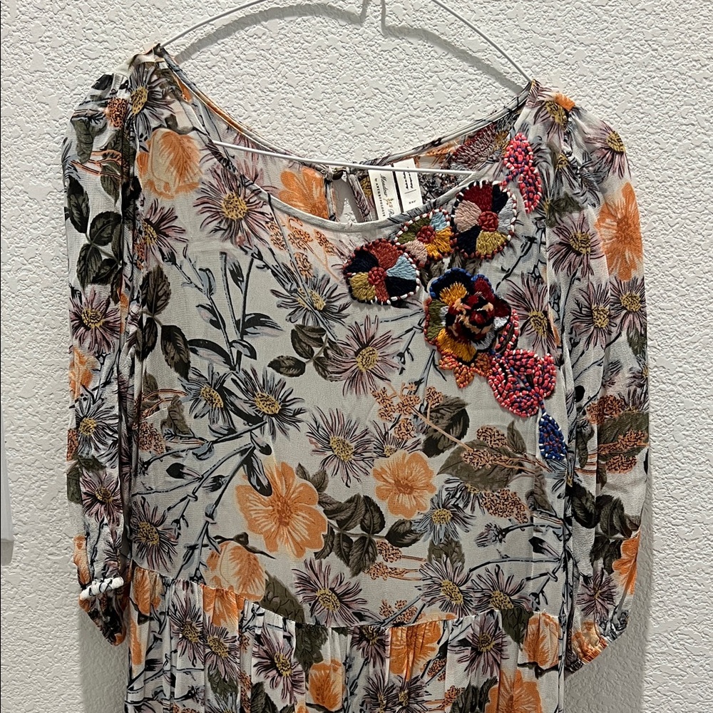 Anthropologie Espalier Embroidered Tunic Dress by Meadow Rue - Picture 4 of 13